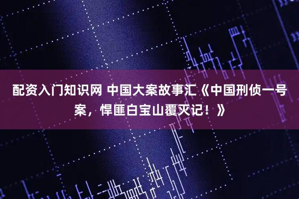 配资入门知识网 中国大案故事汇《中国刑侦一号案，悍匪白宝山覆灭记！》
