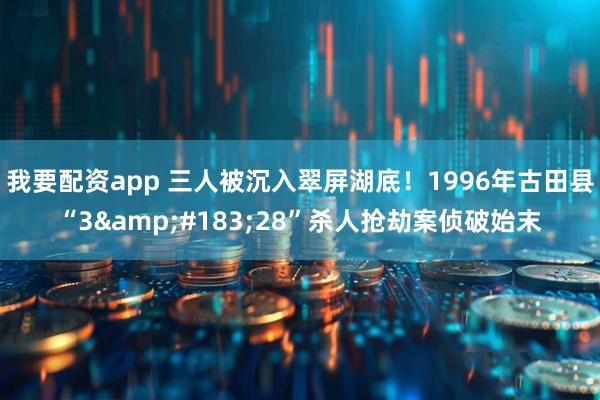 我要配资app 三人被沉入翠屏湖底！1996年古田县“3&#183;28”杀人抢劫案侦破始末